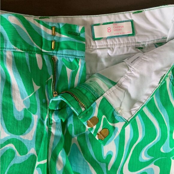 LILLY PULITZER Women’s Finders Keepers The Chipper Short Green Blue White Size 8 - Picture 7 of 14